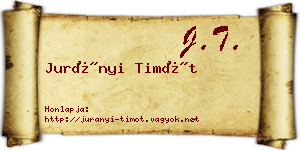 Jurányi Timót névjegykártya